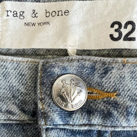 Rag & Bone Miramar Sofie Cotton-Terry WIde-Leg Jeans Size 32 - Picture 12 of 15